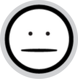 Smiley face representing needs to improve rating